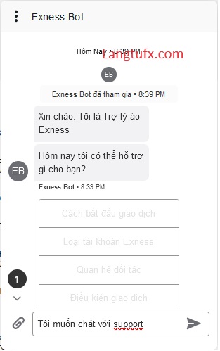 chat voi support exness doi ib